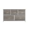 Emma and Oliver Marley 5 Drawer Storage Dresser with Cast Iron Frame, Wood Top, and Easy Pull Fabric Drawers with Wooden Handles